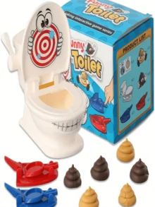 一套趣味射击马桶玩具，包含1个玩具、2个发射器和6个软塑料弹丸，是一款有趣的射击游戏，适合作为圣诞节或万圣节礼物。 - 藍色 - 查看 10