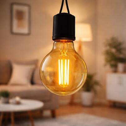 ILUMIFON Lâmpada Filamento LED G80 4W E27 LUZ BRANCO QUENTE Âmbar Retrô Vintage 110V~220V | Bivolt
