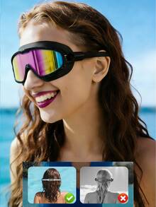 New Adult Wide-Angle Swimming Goggles – Fogproof, UV-Protective, And Leak-Free. Come With Earplugs, Nose Clips, And A Microfiber Cloth; Suitable For Both Men And Women. - Multicolor - View 5