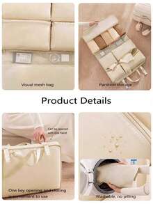 New Hanging Travel Clothes Folding Storage Bag, 7-In-1 Foldable Organizer Bag, Compartment Storage For Underwear Socks, Multi-Compartment Design For Easy Access, Portable Carry-On - Multicolor - View 6