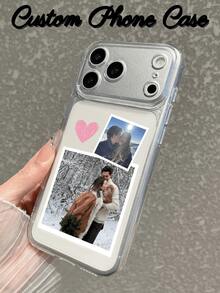 1pc Customized Photo & Name Phone Case, Personalized Photo, Name & Signature Design Transparent Phone Protective Cover, Compatible With Apple 17/17 Pro/17 Pro Max/17 Air, 16-11/Pro/Pro Max/Plus, S20-S25/Ultra/FE/Plus/Ultra - Clear - View 2