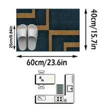 1 pieza Alfombra/Tapete de área geométrica minimalista moderna - Rayas abstractas azul y dorado, adecuada para pasillo, baño, cocina, entrada, dormitorio, sala de estar, suave y lavable, decoración del hogar - Multicolor - Ver 13