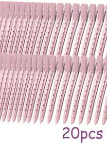 20pcs/10pcs/5pcs Women's Pink Alloy High-Quality Metal Asymmetrical Hollow Hair Clips, 8.8cm/3.46in, Simple Design, Sweet & Elegant, Princess Style, Vintage Palace Style, Casual Street Style, Minimalist, Suitable For Women's Daily Hair Styling, Decoration, Makeup, Commuting, Vacation, Travel, School, College, Party, Festival, Gift - Baby Pink - View 5