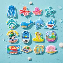 12/16Pcs Soft PVC Cartoon Ocean Animal Shoe Charms Set Compatible With Garden Sandals Sea Life Party Favor Gift - Multicolor - View 11