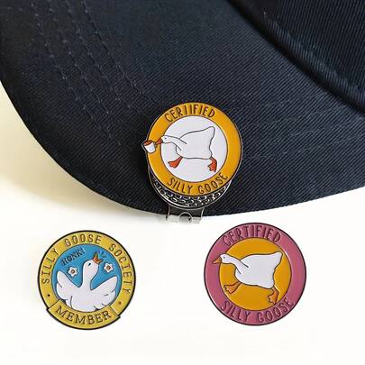 3 Packs Creative Goose Design Magnetic Golf Ball Markers - Easy To Locate Ball On The Green, Perfect Gift For Golfers