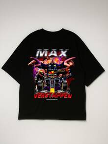 F1 Bootleg Verstappen T-Shirt, Cars Collection, Motorsports, Street Vehicles, Unisex Shirt/Blouse, Men's/Women's, 100% Cotton, Premium Top, Streetwear, New Release, Various Colors!! Plus Size - màu đen - Xem 1