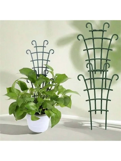 Heavy Duty Stackable Plant Trellis - Space-Saving Vertical Garden Support With Grid Design And Hooks, Suitable For Indoor/Outdoor Vines, Climbing Plants, Potted Plants - Reusable Balcony Planter Stand, Home Decor - Easy Assembly, Sturdy Structure, For Balcony Gardeners