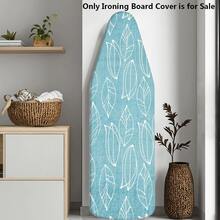 1pc Blue Artistic Leaf Pattern Ironing Board Cover | Made Of Polyester, Heat Resistant, Elastic Edges, Easy To Install, Machine Washable, Fits Most Ironing Board Sizes, Cover Only - Blue - View 11
