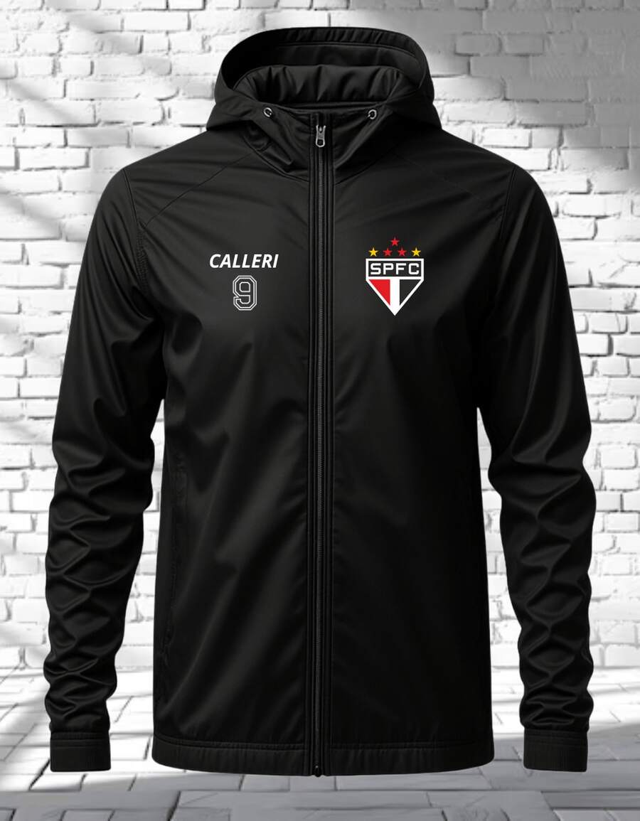 São Paulo Windbreaker Jacket, Waterproof, Jacket With Player's Name - ĐEN/CALLERI - Xem 1
