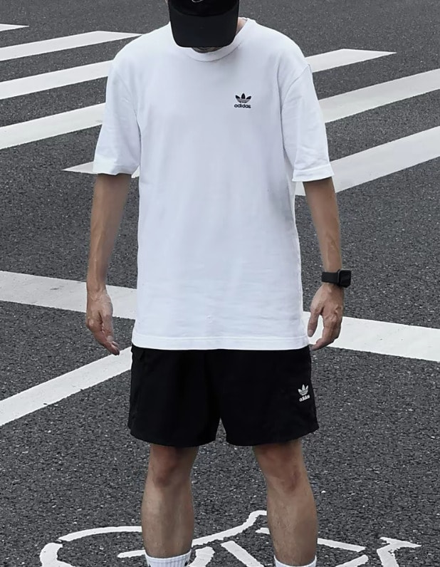 adidas originals 三葉草 B+F Trefoil Tee 美式復古標誌字母Logo印花寬鬆圓領短袖T卹 男款 白色 - 白色 - 查看 1