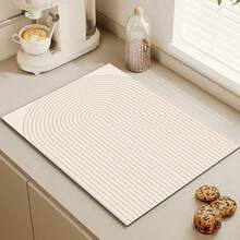 1pc Silica Gel Quick Dry Coffee Mat - Non-Slip, Super Absorbent Coffee Machine Mat, Durable Kitchen Counter Protector, Easy To Clean, Fashionable Coffee Bar Accessory, Dish Drying Mat, Heat Insulation Pad - Multicolor - View 14