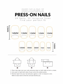 Blue Gradient Star Pattern Design For Black Nails 24 Pieces Of Nails Press On Fake Nails Nails Supplies Art Y2k Nails - Black - View 5