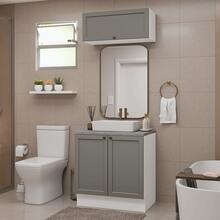 Conjunto de Baño Completo Para Almacenaje Madesa Vik 80cm BG - Blanco y Gris - Ver 1
