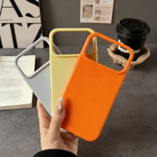 Pure Orange Perfection TPU Mixed With Liquid Silicone Case – Anti-Yellowing & Soft-Grade Guard For IPhone - Orange - View 7