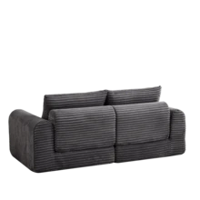 Sofa Bed Set - Grey + Corduroy + 2 Seat - View 7