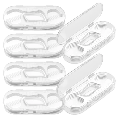 6 Pack tragbare Zahnstocherhalter, Mini Zahnseide Picks, Minzgeschmack Doppelstrang Zahnseide, 60 Stücke, perfekte Mundpflege für Erwachsene auf Reisen