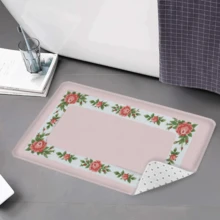 Ultra Soft Floral Bathroom Rugs Non-Slip Microfiber Washable Bath Rug Door Floor Mats,  Pink - mặc định - Xem 3