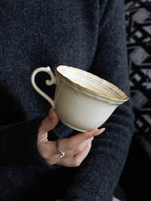 Ceramic Cup Set, High-End Luxury Coffee Cup & Saucer, Retro Home Latte Cup, Mug, Tea Cup - Multicolor - View 5