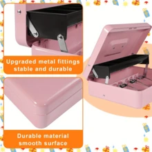 Large Capacity Spring Clip Lock Cash Box Set - Featuring Sturdy Metal Construction, With Removable Coin Tray And Cash Organizer, Available In 4 Styles. Piggy Bank Design Option Available. Suitable For Commercial, Banking And Retail Environments. - Multi-color (upgraded Version) - View 4