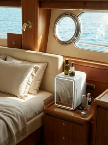 SOKANY Tủ lạnh mini 4L, đa năng dùng để làm mát/giữ ấm mỹ phẩm và thực phẩm, tích hợp gương có đèn LED điều chỉnh được, tủ lạnh mini di động tiện dụng cho phòng ngủ, văn phòng, xe hơi, món quà tuyệt vời. - Phích cắm loại C của EU (220-240V) - Xem 11