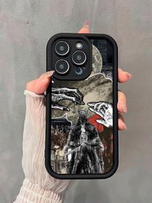 Fundas de moda para teléfonos: fundas estampadas, compatibles con los modelos de la serie Apple 11/12/13/14/15/16/974, con cubierta para la lente de la cámara. Un regalo ideal para San Valentín, Navidad y otras ocasiones festivas. - Negro - Ver 7