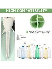 4个植物自动浇水尖头喷头，可调节流量自动滴灌套装，适用于盆栽植物，室内外植物自动浇水装置，无需电池，适配标准螺纹瓶 - A - 查看 9