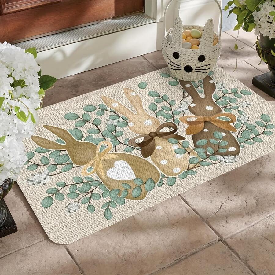 1 pieza Felpudo con diseño encantador de conejo - Fácil de limpiar, alfombra lavable a máquina, adecuada para sala de estar, dormitorio, cocina, oficina - Alfombra decorativa multifuncional, alfombra linda, felpudo, alfombrita, felpudo de bienvenida, alfombra, tapete, felpudo de entrada, alfombra de cocina, decoración del hogar, felpudo de entrada, alfombrita de área, tapete de exterior, decoración del hogar, alfombra de área, alfombra de jardín, alfombra lavable - A - Ver 1