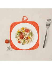 2 piezas Almohadillas resistentes al calor, manteles de mesa lavables, diseño cuadrado con lazos colgantes, adecuados para soportes de ollas calientes, guantes de horno, soportes de ollas, alfombrillas de cocina, toallas de cocina, guantes de cocina - Multicolor - Ver 2