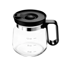 16 Oz Ounces Coffee Glass Pot Tea Cup Mug Collectible  (CoffeePot),With Spill Proof Lid Heatproof Glass Mug Large Capacity Ideal Gift For Coffee Lovers (1pcs) - 黑色瓶蓋 - 查看 3