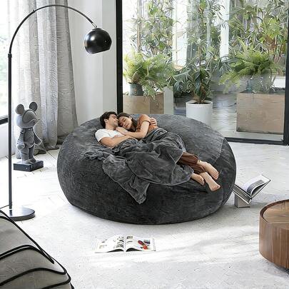 5FT Large Giant Bean Bag Chair For Adults, Memory Foam With Filler Plush Bean Bag – Casual Reading Chair For Living Room & Bedroom
