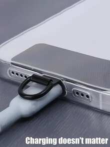 2pcs Stainless Steel Phone Lanyard Connector, Metal Clip, Safety Wrist Strap Decor, Fit For Phone Case, Universal Phone Accessories, Ultra-Thin Metal Clip, Phone Lanyard Clip - Silver - View 2