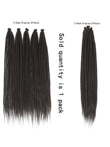 DZfirst 1-4包（10-40根）精细0.6厘米手工嘻哈风格合成接发，自然黑色，18-24英寸耐热直发编发束 - 自然黑 - 查看 7