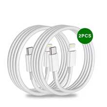2-4 件装 3.3 英尺经济实惠套装，便携耐用防断裂材质 USB-C/USB 转 Lightning 数据线，支持 PD 协议快速充电，不发热，实用便携设计，适用于苹果 14-11 系列，适合旅行和通勤场景。 - 白色 - 查看 9