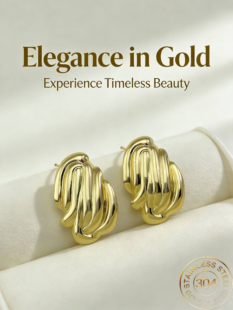 女士金色贝壳星形耳环 - 海洋夏日沙滩饰品 - 不规则夸张几何耳环 - 珠宝礼品 - 彩色 - 查看 1