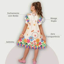 Girls' Themed Dress - , Enchanted Garden, Bees, Butterflies - Graduation, Fashionable, Blogger Style, Cool, For Parties, Birthdays, Everyday Wear, Casual, Girl's Clothing, Teen, Wedding, Printed, Loose-Fitting, Summer, Floral - 香檳色 - 查看 8