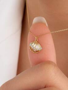 1pc Simple Gold-Color Starfish Ocean Beach Vacation Style Pendant Necklace For Women - A9247-4 - View 16