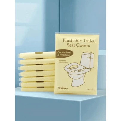 Disposable Toilet Seat Covers, Travel Essential, Dissolvable For Convenient & Hygienic Use