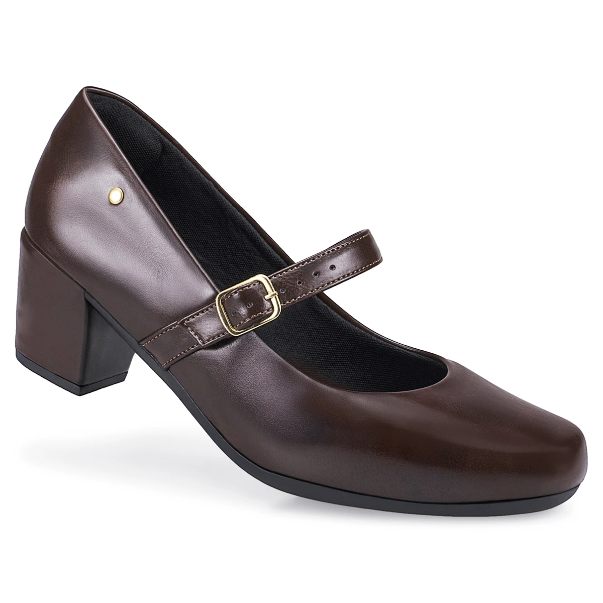 Loris Shoes Oficial Women's Retro Shoe, Mary Jane Style, Low Block Heel, Comfortable Patent Leather, 6484 - 咖啡棕 - 查看 1