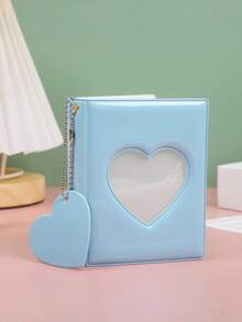 Heart Shaped Hollow Mirror 3-Inch Single Slot Instant Photo Album Card Holder - Multicolor - View 2