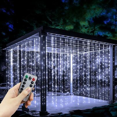 遥控露营装饰串灯、卧室窗帘灯、生日派对装饰灯、花园装饰灯、墙面背景灯、8种灯光模式窗帘灯、婚礼派对氛围灯、庭院装饰灯、情人节装饰灯、仙女灯串、新年礼物、晚宴装饰灯、节日照明装饰灯