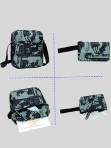 3pcs/Set Personalized Printed Student Backpack Set, Graffiti Large Capacity Bag Set For Middle/High School Students, Casual Travel Laptop Backpack - Multicolor - View 9