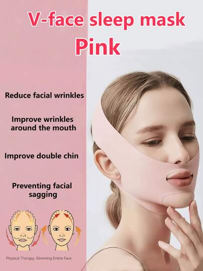 V-Line Face Slimming Strap - Face Lifting & Relaxing Shaping, Reduces Double Chin, Face Shaping Strap, Massage, Suitable For Women And Men - Chin Fixation, Adjustable Mask, Reusable Women's Chin Strap, Breathable Seamless V-Shape Face Mask, Suitable For Sleeping, Workout And Yoga, Lightweight Breathable Non-Wrinkle, Y2K Goth Travel Essential, Easy To Carry, Christmas Gift, Christmas Decoration, Women Gift