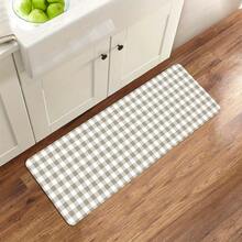 1pc Gray Checkered Kitchen Rug, Kitchen Mat, Kitchen Carpet, Classic Plaid Doormat, Small Rug, Carpet, Runner Rug, Floor Mat, Home Decor, Area Rug, Outdoor Mat, Bedroom Carpet, Washable Rug - Multicolor - View 5
