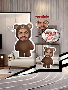 1 Almohada personalizada con cara divertida - Impresión personalizada de foto a doble cara, Almohada con cara personalizada - Estilo hogar, Regalo ideal para cumpleaños, Acción de Gracias, Navidad - furioso - Ver 3