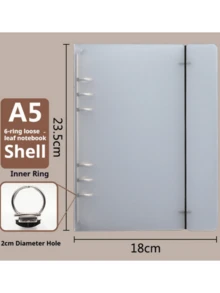 A5/A6/A7 pärm med 6 ringar, matt tryckknapp, lösbladsomslag till anteckningsblock, handgjord journal, minimalistiskt omslag, matt plasttryckknapp, dagbok, handgjord journalpärm, bokomslag med klistermärken, korthållare (A5 horisontellt, 45 ark, 90 sidor) - Genomskinlig - Visa 17
