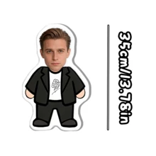 1 Personalized Fun Face Pillow - Customized Photo Double Sided Printing, Customized Face Pillow - Home Style, Ideal Gift For Birthday, Thanksgiving, Christmas - Black Coat - View 15