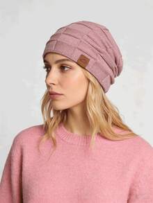 1pc Or 2pcs Gothic Style Men Embroidered Scarf Knitted Beanie, Women's Fashion Street Ski Hat, Warm And Versatile Cold Weather Cap, Loose Fit. - H - View 18