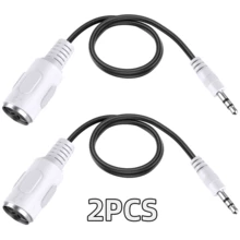 MPATIBY 2根3.5mm双头MIDI转接线，适用于键盘、吉他、麦克风，长度35厘米 - 白色 - 查看 7