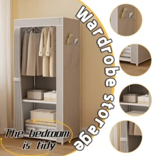 Tủ đựng quần áo dễ lắp ráp kèm nắp chống bụi, làm từ ống thép dày, dung tích lớn, thiết kế đơn giản, giá treo quần áo độc lập với túi bên hông, nhiều màu sắc để lựa chọn, tủ quần áo di động, giá treo quần áo, kệ đựng đồ, tủ quần áo bằng vải không dệt, thanh treo phù hợp cho áo sơ mi, khăn tắm và phụ kiện, lý tưởng để sắp xếp phòng ngủ, tủ quần áo khung kim loại, tấm lưới thoáng khí, tủ quần áo di động, dễ lắp ráp và chắc chắn, phù hợp cho nhà ở, căn hộ, dụng cụ sắp xếp đồ đạc, đồ dùng cần thiết khi đi du lịch. - Nhiều màu - Xem 3