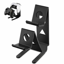 Metal Dual Controller Desktop Stand, Heavy Duty Gamepad Holder With Stable Base, Elegant Organizer Compatible With Switch Style Controllers And Other Mainstream Game Controllers, Space Saving Desk Storage Stand, Black - Multicolor - View 1